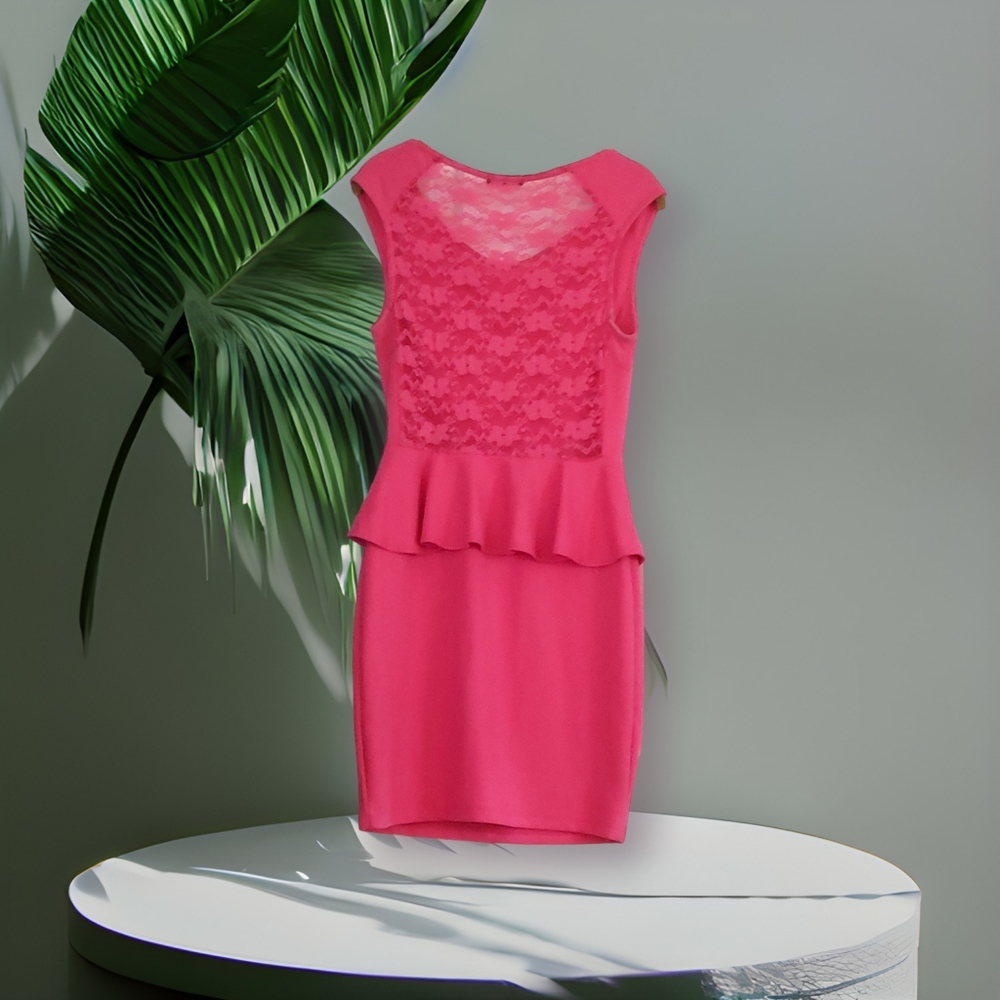 Size Medium Soprano Pink Peplum Dress